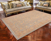 handmade Transitional Kafkaz Lt. Blue Lt. Gray Hand Knotted RECTANGLE 100% WOOL area rug 8 x 10